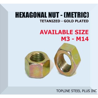2/5/10 Pcs. Hexagonal Metric Nut Tetanized (M3, M4, M5, M6, M8, M10, M12, M14, M16)