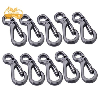10PCS/Mini Spring Backpack Clasps Climbing Carabiners EDC Keychain Camping Bottle Hooks Survival Gear - Grey