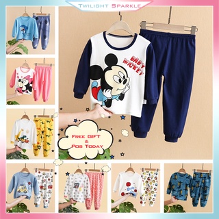 【TS】Pyjamas Kids Clothing Cartoon Boy Girl Pajamas Baju Tidur Budak