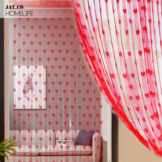 [JAY.CO]Heart Patterns Line Tassel String Decor Window Curtain#CL02