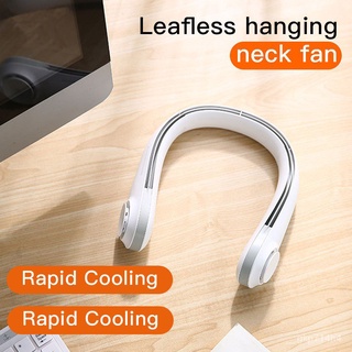 （Spot Goods）mpkcxwhwyvy Rechargeable electric fan hanging neck type leafless fan portable U recharg
