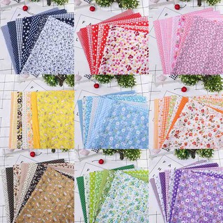 Mixed Color Cotton Small Floral Plain Floral Print Fabrics For Patchwork Sewing Baby Doll Fabric (1)