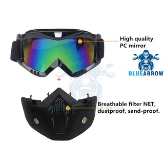 Motorcycle Goggles Removable mask open face half face helmet (5)