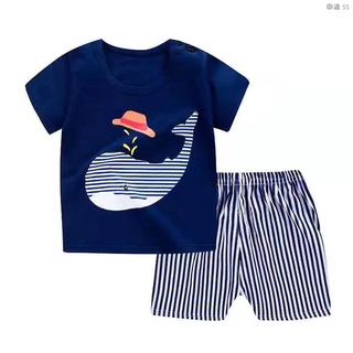 ♞☑Sky Summer Baby Set Cartoon T-Shirt + Shorts Terno
