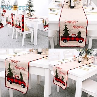 THEBEST❀ Christmas Table Flag Tree Car Pattern Table Runner Party Banquet Placemat