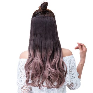 【6.6 Big Sales】COD One Peice Gradient Color Hair Extensions Long Curly Wig Clip on Hair Extension (4)