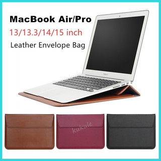 Macbook Air Pro Laptop Leather Sleeve Case bag with stand 13 14 15 inch PU Envelope Bag h4Iy