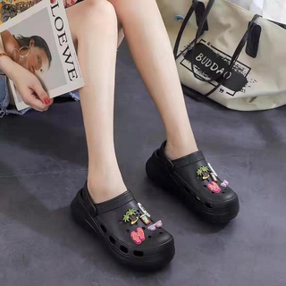 New products✵miss.puff 2021 trend slippers Crocs literide bae platform high heel beach wedges shoes