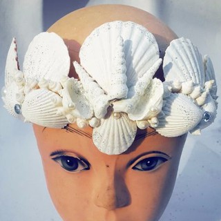 Jhelyn - Glittered White Tiara/Mermaid Crown