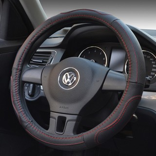 Luxury PU Leather Auto Car Steering Wheel Cover Non-slip Diameter 38cm