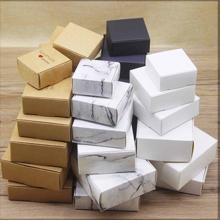 20pcs DIY HANDMADE Mutli size paper gifts boxes Marbling style candy wedding cake Package kraft home