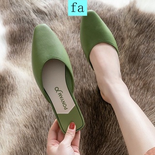 Baotou Half Slippers Female Summer Wear Flat Bottom Low Heel One Pedal Lazy Sandals And Slippers Fem
