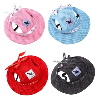 Summer Small Pet Dog Outdoor Baseball Cap Hat With Ear Holes Canvas For Dog Acce