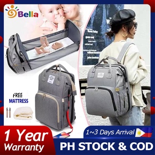 【COD】travel baby bag Crib Mommy Bag 2-in-1 multifunctional backpack diaper bag crib Mummy Backpack