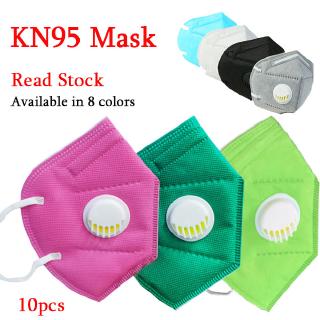 10 Pieces of KN95 Masks with Valve Dust Face Mask Anti-pollution Disposable Protective