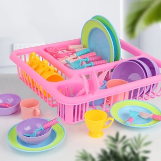 19 pcs Children's Play House Kitchen Toys Pretend To Cook Cooking Plastic Simulation Tableware Set Kids Girls Pretend Play Toys