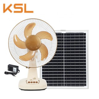 KSL 16Inch Solar Panel Charging Fan Emergency Light Stand Fan Mobile Charge Solar Fan Table Fan