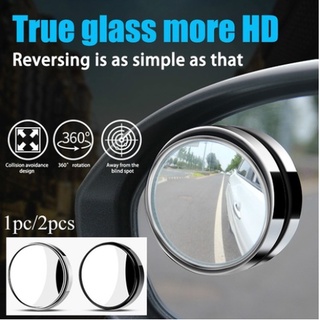 2pcs Car Motorcycle Blind Spot Mirror Waterproof 360 Rotatable 3M Adhesive for SUV Car Truck Van