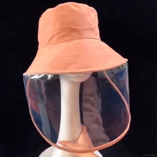 Anti-droplet Bucket Hats Unisex Fisherman's hat Adult hat with Face shield clear transparent type hat anti-splash (4)