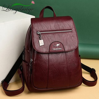 2020 Women Leather Backpacks High Quality Female Vintage Backpack For Girls School Bag Travel