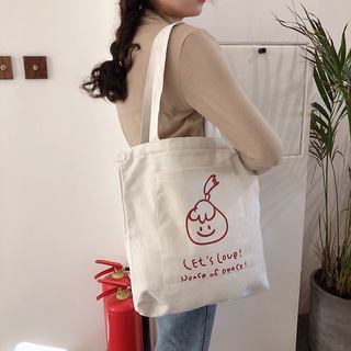 Canvas bag women's Single Shoulder Messenger Korean version new simple and versatile student handbag (6)