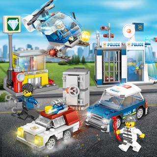 Kt_LEGO 127PCS City Police Series Pursuing Prisoners Building Blocks Toy Building Blocks Police Car