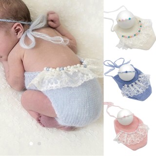 2pcs Newborn Photography Props Baby Infant Girl Costume Outfits Romper Headband