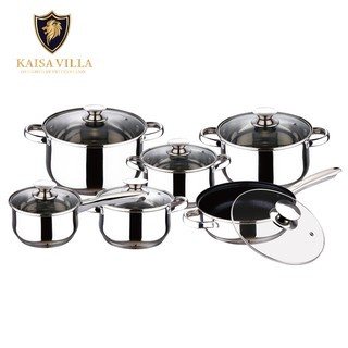 Kaisa Villa Stainless steel cookware set stew pan 12 Pcs. KV-1002 (2)