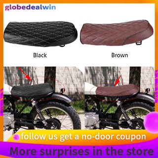 #COD#Globedealwin Motorcycle PU Leather Vintage Cafe Racer Seat Flat Saddle