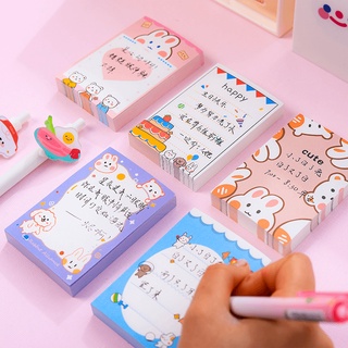 100sheets Creative Ins Sticky Note Student Cartoon Note Book Cute Note Paper Tearable Notebook Memo