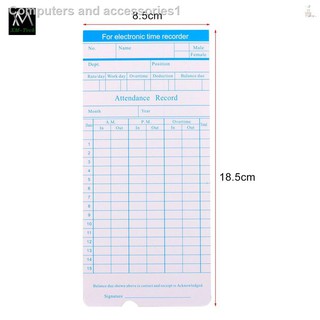 ☈【XMT】100pcs/ Pack Time Cards Timecards Monthly 2-sided for Employee Attendance Time Clock R