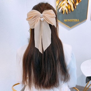 ✨BELLA✨Korean version bow pearl ribbon temperament hairpin