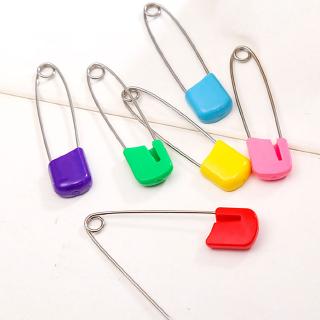 Candy Color Needle Sewing Tools Plastic Head Baby Safety Pins Kids Nappy Cloth Clips Brooch Buckles