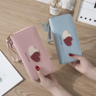 Long Wallet For Women Zipper Pouches Purses Casual Love Heart Coin Phone Card Holder Fringed Wallet