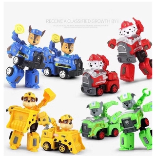 4 Styles Paw-Patrol Transformer Robot Car Educational Toys For Kids Kereta Mainan Laruan Stuff Toy Boys