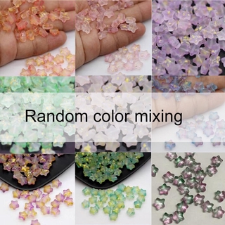50PCS Glass Beads Five-pointed Star 8mm Handmade Exquisite Frosted Colorful Bead DIY Bracelet Earrings Accessories (6)