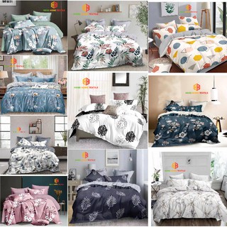5 in 1 Bedsheet Set Floral and Leaves Pattern Design Bed Soft Duvet Cover Flat Sheet Pillowcase C-5 (1)