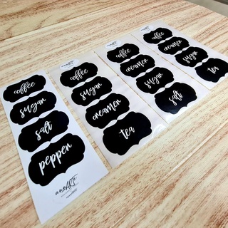 Condiment sugar❐▨Condiments Sticker Labels- thin fonts , coffee, sugar, creamer, tea
