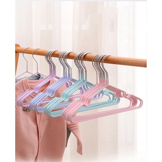 Stainless Steel Metal Wire Hangers Non-Slip Suit Coat Hangers Anti-slip Plastic Coated Hanger(20pcs)