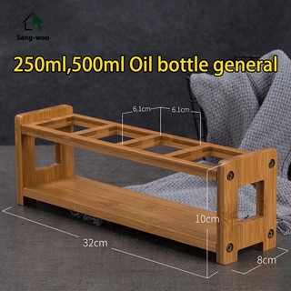 【On Hand】Household oil bottle wooden shelf bracket with wooden shelf kitchen supplies