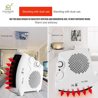 200-500W Portable Room Floor Upright Flat Electric Fan Heater Hot & Cold (2)