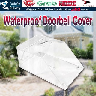 【SPOT】◐◈№Waterproof Doorbell Cover Wireless Tough Smart Doorbell Ring Chime Button Transparent