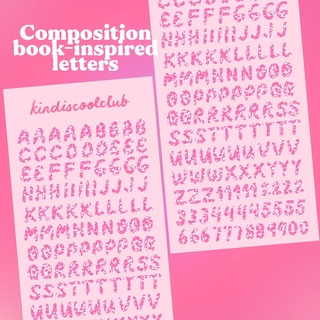 Pink Composition book-inspired Polco/Deco/Journal Sticker Sheet
