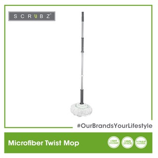 mop✕❇✎SCRUBZ Heavy Duty Cleaning Essentials Easy Grip Premium Microfiber Twist Mop