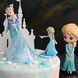 Frozen Disney Princess Cake Toppers Elsa Anna Action Figures Toy Decorations Birthday Party