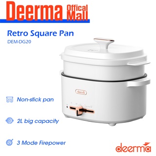Deerma DG20 Multi-function Cooker Hot Pot 2L Large Stainless Steamer 1.5L 1200W Multifunction Pan