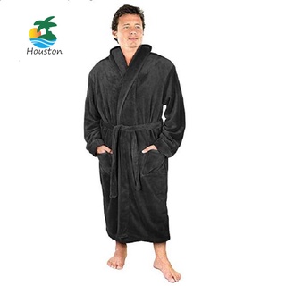 ♞ZM/Men Coral Fleece Nightgown Autumn Bathrobe Sleepwear Bath Accessories (M)