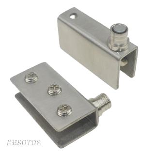 2x Stainless Steel Glass Door Pivot Hinges Pivot Clamps Glass Clip 8mm-12mm