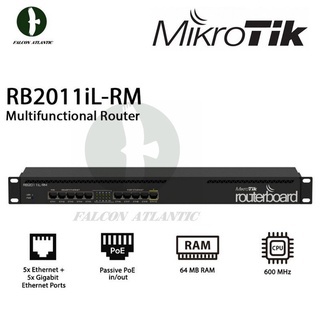 【 Ready Stock 】 MikroTik Router 1U rackmount, 5xEthernet, 5xGigabit Ethernet, PoE out on port 10, 6