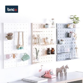 Brico DIY Nordic Minimalist Wall-Mounted Pegboard Shelf Storage Organizer Home Decor Display